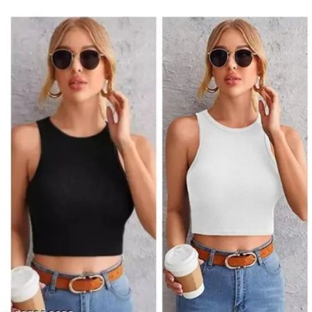 TANK -TUSI TOP COMBO BLACK-WHITE