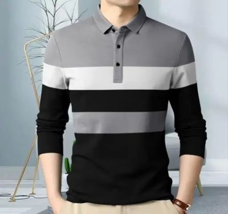 NYC  Colorblock Men Polo Neck Grey T-Shirt