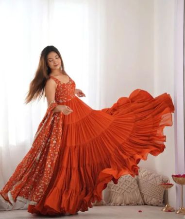 Aanarkali Designer Orange set